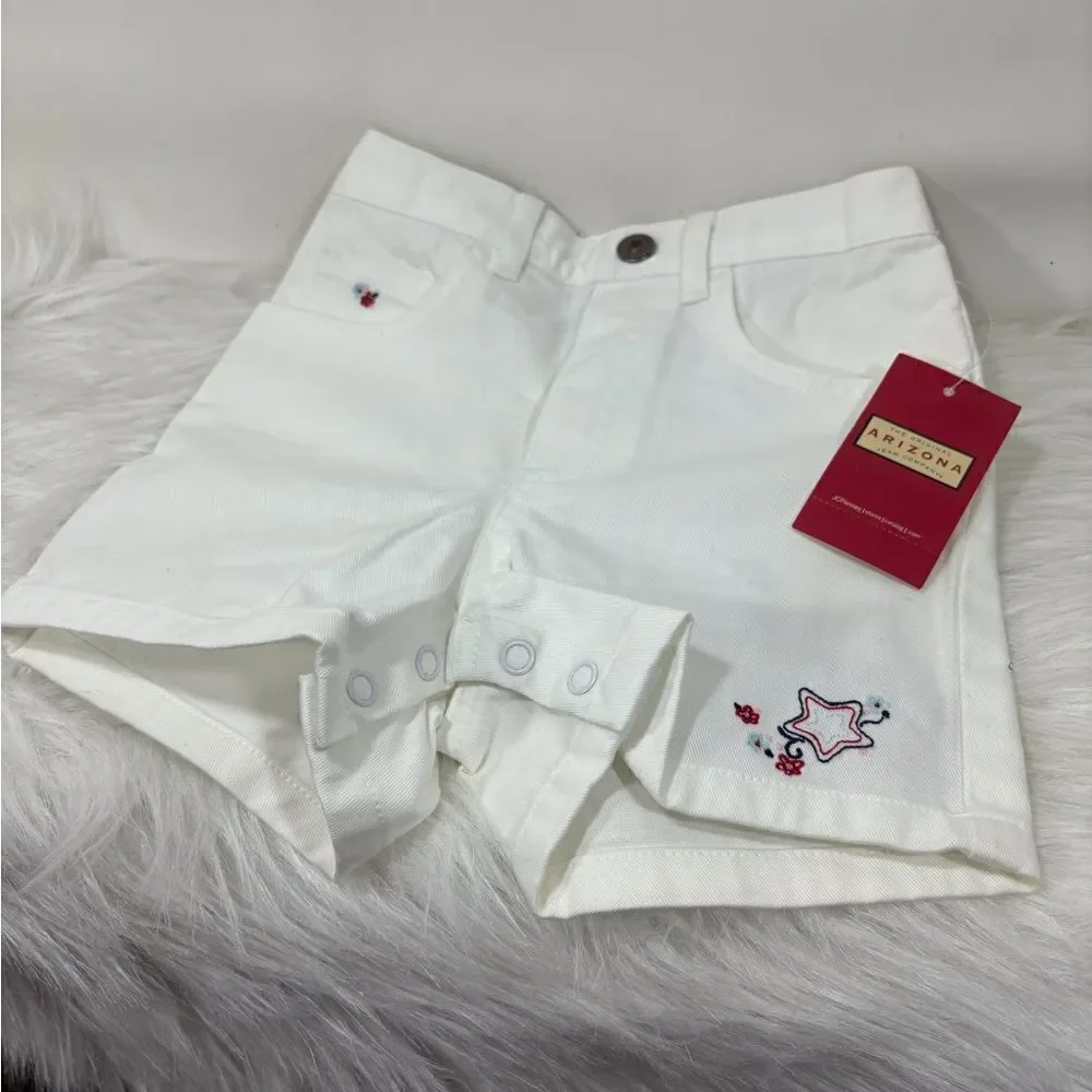 White shorts with embroidery and appliqué size 18 months